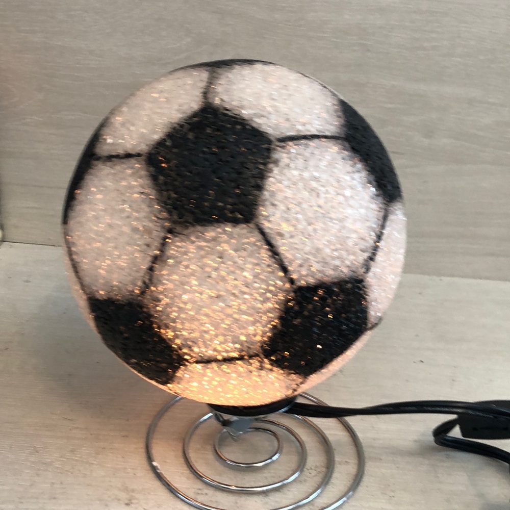 Vintage Melted Rubber “Popcorn” Soccer Ball Desk Lamp Please Read